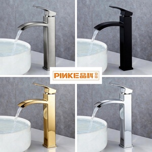 Robinet de lavabo moderne haut de gamme monotrou en céramique, finition chrome brossé, pour salle de bain, carré, eau chaude/froide, incliné - Product Image 3