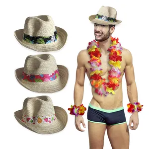 定制标志夏威夷草帽批发美国牛仔帽廉价夏季男女沙滩