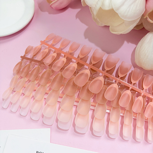 Beetles X Press Plus French Tips Press Nails 120 Pcs <span class=keywords><strong>Pastel</strong></span> Short Almond Pre-Designed Press-On Nails Primer Base Coat - Product Image 4
