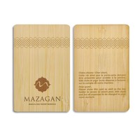 Premium RFID NFC Wooden/Bamboo Business Card Mini Tag Laser Engraving Waterproof 13.56MHz Payment Card for Hotels Offices