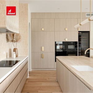 Gabinete de Cocina Alland Premium con Panel de Chapa de Madera de Roble Blanco, Iluminación Integrada y Amplio Almacenamiento en Cajones - Product Image 3
