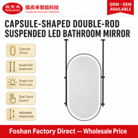 Miroir de salle de bain LED moderne à double barre pour projets hôteliers, miroir de plafond tactile pour chambre à coucher