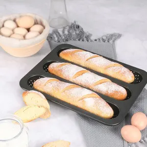 2023 Nieuwe Anti-Aanbaklaag Franse Broodvorm Stokbrood Mal Met Gat Koolstofstaal Bakvormen Voor Keuken