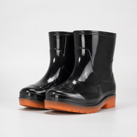 Bottes de pluie basses pour hommes fabriquées en PVC, imperméables, antidérapantes, résistantes à l'usure, doublure en fourrure artificielle, toutes saisons, sécurité