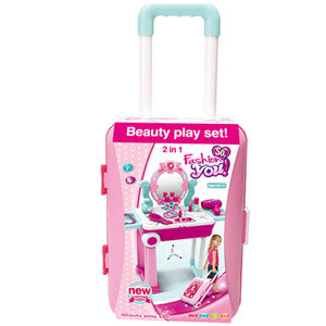 Ensemble de maquillage et de <span class=keywords><strong>coiffeuse</strong></span> pour filles 2 en 1, <span class=keywords><strong>valise</strong></span> à roulettes avec lumière et son, ensemble de beauté - Product Image 4