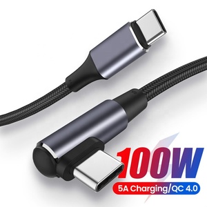 Pd 100W Cáp Dữ Liệu 5A Bện Siêu Nhanh Sạc Cáp Cho Chơi Game Khuỷu Tay Loại C Để Loại C Đa Điện Thoại Sạc Cáp Phụ Kiện - Product Image 2