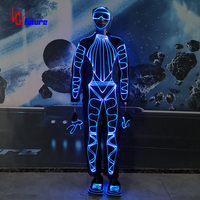 Costume de danse Tron en fibre optique, tenue lumineuse néon, tenue de robot futuriste, vêtements de spectacle pour club, carnaval, scène
