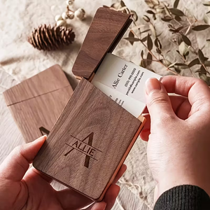 A6 kart ahşap kutular doğal ceviz ahşap kart ambalaj kutusu mıknatıs kapatma ile erkekler için dikdörtgen ahşap kutu ahşap saklama kutusu - Product Image 3