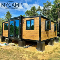 Maison préfabriquée pliable et extensible de luxe moderne de 40 pieds, maison préfabriquée mobile isolée et résistante aux ouragans de 20 pieds avec mobilier