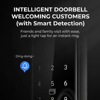 Serrure de porte intelligente en aluminium numérique avec empreinte digitale pour contrôle via application Tuya et stockage cloud pour portes en bois