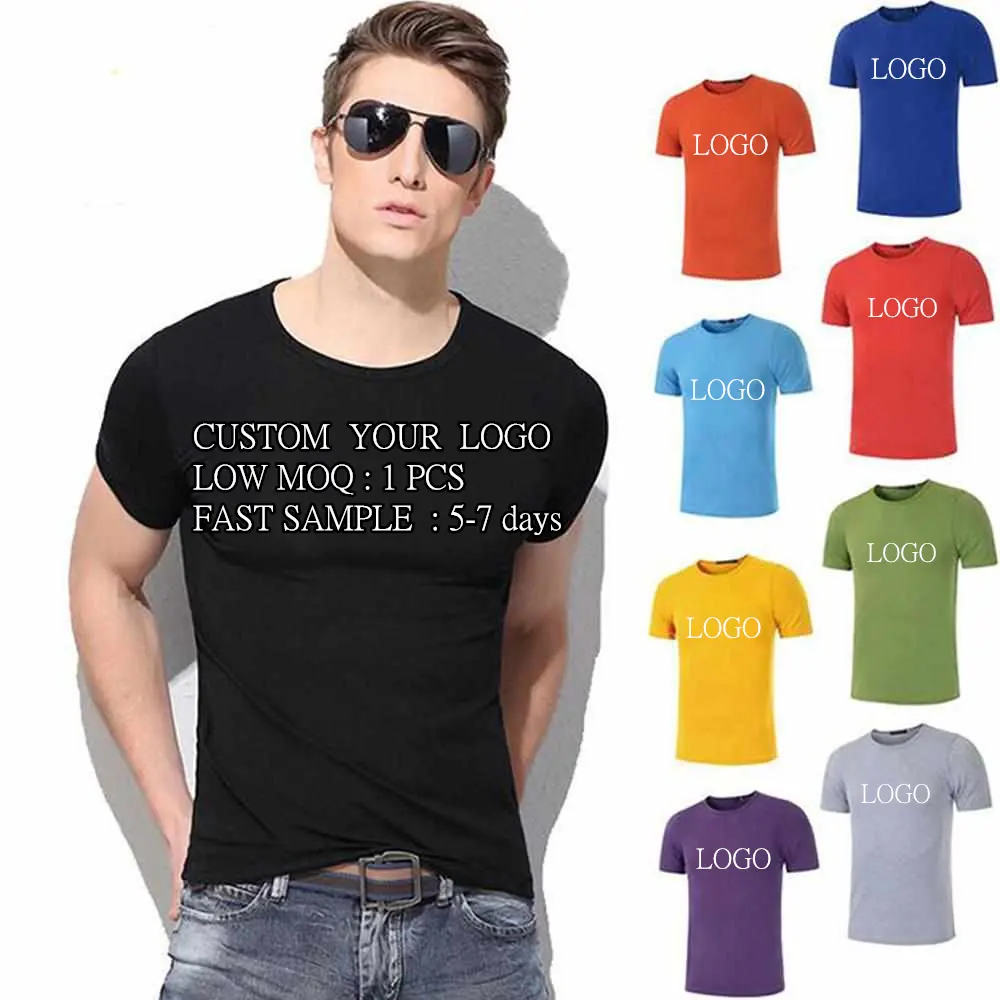 Huiya camiseta masculina, logotipo personalizado de alta qualidade, slim fit, a granel, camiseta de luxo lisa, camiseta masculina grande