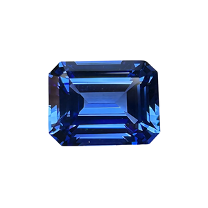 ในแล็บพลอยสีฟ้ารูปแปดเหลี่ยมมรกตตัดเหลี่ยมเพชรพลอยเปลวไฟฟิวชั่นทำให้อัญมณีหลวม4x6มม. เพื่อ10x20mm - Product Image 1