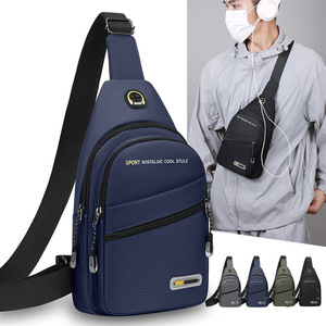 Men's Chest Bag Oxford Cloth Waterproof Lightweight Outdoor Sports Cycling Crossbody Bag Grey Dark Blue Army Green Black - Product Image 3