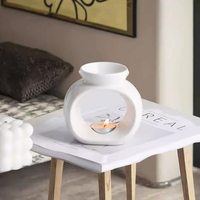 Brûleur d'encens et diffuseur d'huiles aromatiques en céramique blanche économique, design créatif, pour cire de graines de bois chinoises et bougies parfumées à la fraise