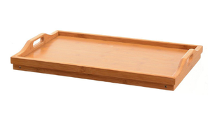 Plateau de service rectangulaire en bambou écologique avec pieds pliables, plateau de lit réutilisable en bambou, <span class=keywords><strong>planche</strong></span> à découper élégante <span class=keywords><strong>pour</strong></span> servir les aliments - Product Image 5
