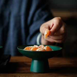 Shangyan Ceramic Fruit Plate Round Tea Ceremony Dessert Dish Pottery <b>Snack</b> <b>Tray</b> - Product Image 3