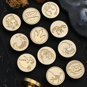 Sceau de cire métallique de qualité supérieure, série Fossile, motif empreinte de dinosaure jurassique, pour souvenirs de musée, vente en gros - Product Image 5