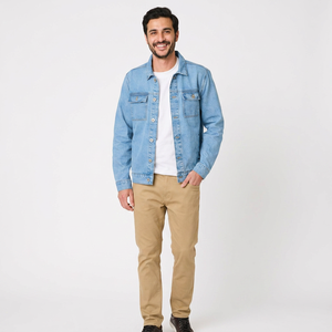 Denim <b>Jacket</b> for Men Breathable <b>Winter</b> Season Wholesale <b>Cheap</b> Prices Regular Fit Denim Men's <b>Jackets</b> - Product Image 1