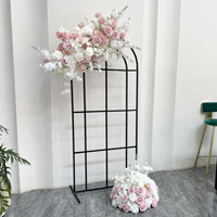 Arrangement floral pour réception de mariage, boule de fleurs en soie rose et hortensia, chemin de table floral, toile de fond, fleurs artificielles pour décoration de mariage
