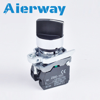 Interruptor Rotatorio Selector Aierway XB4-BD33 de 22 mm, 1NO/2NO, 2/3 Posiciones, Autobloqueante, 1NC