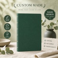 Carnet promotionnel A5 en coton recyclé kraft, reliure cousue personnalisée, 80 feuilles, gaufrage à sec, marque-page ruban