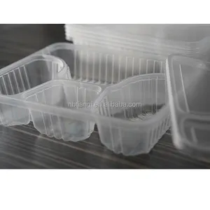 1000ml 3 डिब्बों प्लास्टिक फास्ट फूड डिस्पोजेबल खाद्य कंटेनर दोपहर के भोजन के बॉक्स के साथ ढक्कन