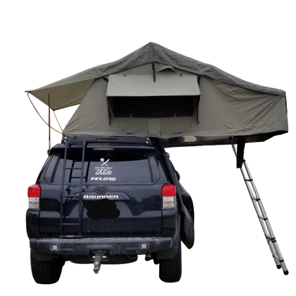 Di alta qualità di alluminio auto all'aperto sul tetto tenda da campeggio 2-3 persona roof top tenda soft shell
