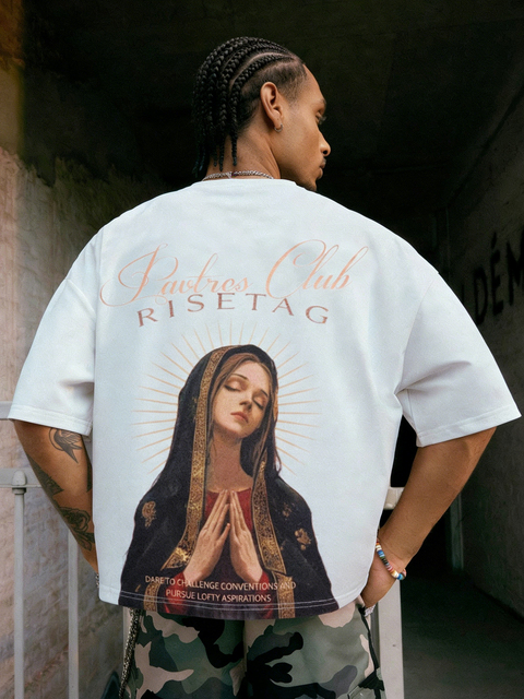 LTD-MT1050 Streetwear T Shirts Manufacturer Custom Back Print Design Drop Shoulder Boxy Oversized T-Shirts for Men for Women