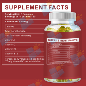 Suplemento <span class=keywords><strong>de</strong></span> <span class=keywords><strong>Hierro</strong></span> 4 en 1 con Vitaminas A, C, B6 y B12, Fórmula Personalizada <span class=keywords><strong>para</strong></span> Niños y <span class=keywords><strong>Adultos</strong></span>, Apoyo Energético, Marca Privada OEM/ODM - Product Image 2