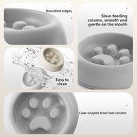 Gamelle double multifonction en plastique épaissi pour chat, anti-étouffement, alimentation lente, anti-éclaboussures