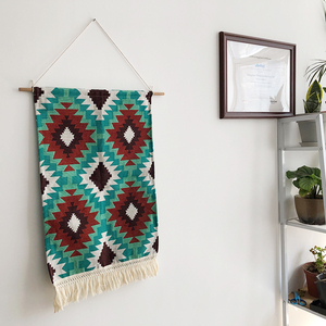 <span class=keywords><strong>Tapisserie</strong></span> Jacquard tissée en coton avec des pompons, décoration murale, Art bohème, boho, - Product Image 6