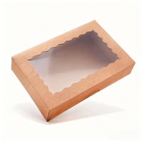 Vente en gros Boîte d'emballage de cuisson carrée en papier à fenêtre transparente pour biscuits au chocolat Boîte d'emballage de cuisson pour gâteaux beignets