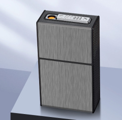 Erliao không thấm nước công suất lớn kim loại thuốc lá trường hợp màu đen bạc vàng kim loại trường hợp thuốc lá bán buôn - Product Image 3