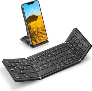 Clavier pliable Bluetooth de type Mac noir, mini clavier pliable portable pour ordinateur portable iPad 9e génération - Product Image 1