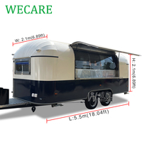 Wecare Remorque de Restauration Mobile Rue Vintage, Camion Food Truck Pizza Traiteur USA