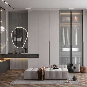 Armario de Madera Moderno con Cerradura, Vestidor Personalizado, Organizador de Dormitorio de Lujo para Uso en Hoteles, Hogares y Hospitales - Product Image 6