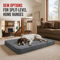 Matelas orthopédique pour chien à niveaux multiples, sur mesure, couleur du tissu et matelassage personnalisables, emballage de vente au détail