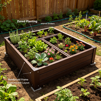 Kotak Tanam Modular WPC (Wood Plastic Composite) untuk Menanam Buah, Sayuran, dan Bunga