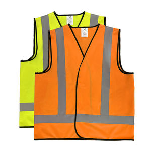 سترة سلامة عاكسة سريعة الجفاف من البوليستر بشعار مخصص سترة عاكسة صفراء عالية Vis سترة عاكسة بشريط عاكس متقاطع - Product Image 4