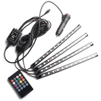 4 Stück Auto Innen atmosphäre 12 LED-Leuchten Streifen 5050 RGB SMD Flexible Streifen Licht 12V Auto Atmosphäre Licht