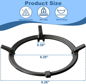 Anneau de support pour wok en fonte pour cuisinière à gaz, anneau de support pour wok robuste, grille antidérapante pour plaque de cuisson compatible avec Whirlpool GE <span class=keywords><strong>Kitchenaid</strong></span> Jenn-Air - Product Image 2