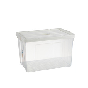 Grandes recipientes de armazenamento plásticos transparentes da caixa 55L <span class=keywords><strong>80L</strong></span> 105L do armazenamento para a roupa livros caixas de armazenamento home - Product Image 6