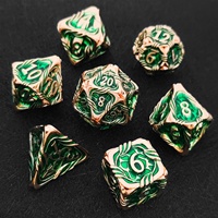 Set Dadu Logam Polihedral Grove Vines untuk Permainan Peran, Set Dadu Dnd Grosir untuk Permainan Meja
