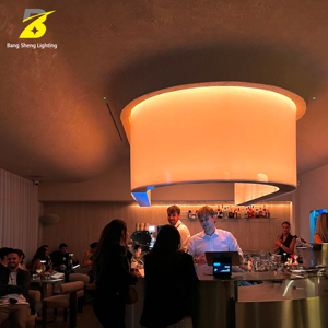 Plafonnier encastré incurvé moderne, panneau LED à lumière douce personnalisé pour la décoration de café, boulangerie, salle d'exposition - Product Image 5