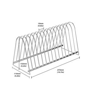 ชั้นวางแผ่นเสียงไวนิลสแตนเลสสำหรับโรงงาน ชั้นวางซีดีแบบตั้งโต๊ะ ชั้นวางของตกแต่งบ้าน ที่เก็บของอเนกประสงค์ ที่วางหนังสือโลหะ - Product Image 2