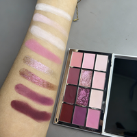Palette de fards à paupières de maquillage de beauté avec logo personnalisé en 12 couleurs, finition mate et douchrome imperméable