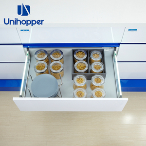 Unihopper H80mm Kitchen Cabinet Concealed Runners Soft Close Double Wall <strong>Drawer</strong> <strong>Slide</strong> Slim <strong>Drawer</strong> Box Glass with LED - Product Image 4