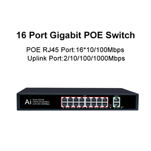 16 cổng kuwfi 7.2Gbps tốc độ cao 250 Wát đầy đủ 1000Mbps PoE Thiết bị chuyển mạch Gigabit PoE chuyển đổi cho sử dụng trong nhà - Product Image 2