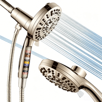 Pommeau de Douche Anti-Colmatage Haute Pression 2-en-1 avec Filtre Magnétique Auto-Nettoyant, 10 Modes, Ensemble de Douche Personnalisé pour Salle de Bain, Monocommande