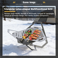 Barbecue portable au charbon de bois en acier inoxydable avec étui de transport
